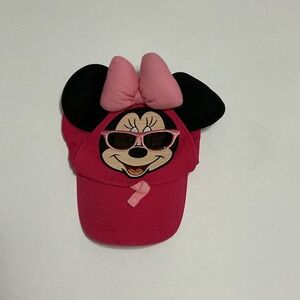 Disney World Minnie Mouse Toddler Hat Pink Baseball‎ Cap Ears Bow